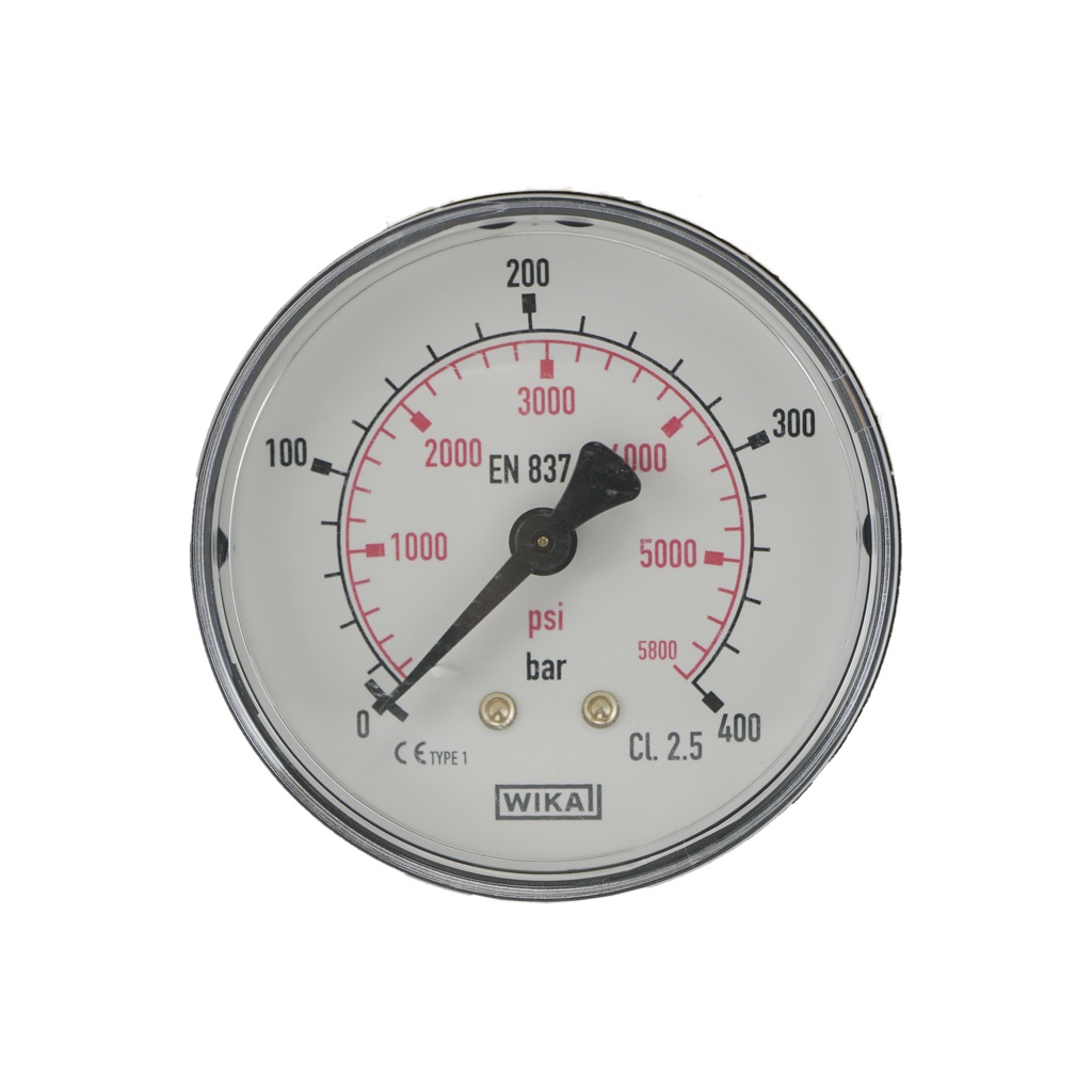 0..400 Bar (0..5802 psi) Pressure Gauge Rear Plastic/Brass 63 mm Class 2.5