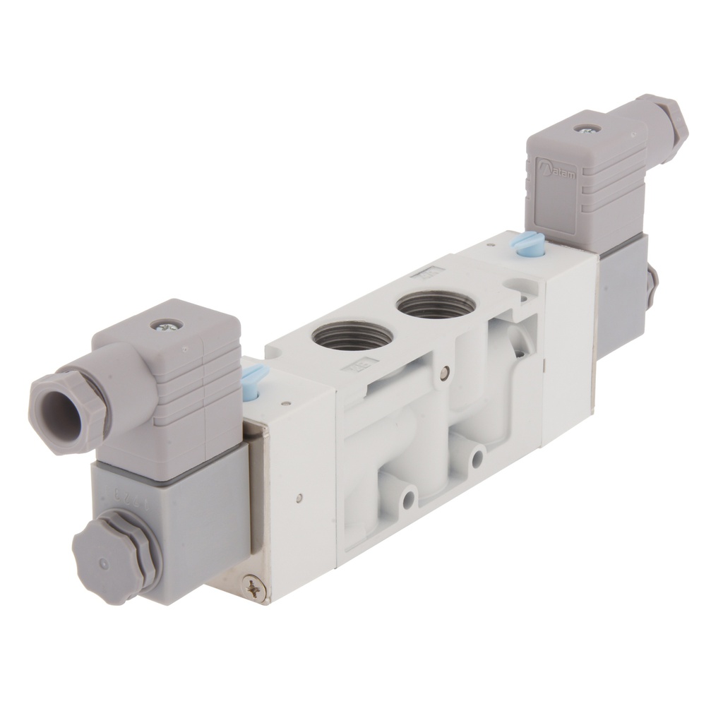 G1/2'' 24V DC 5/3 vías Válvula de solenoide de presión central 3-8bar MVSC