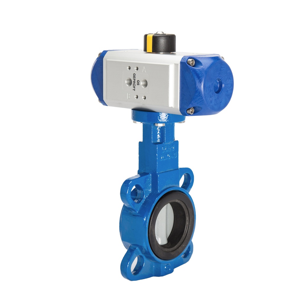 Pneumatische Absperrklappe mit Zwischenflansch DN125 (5 Zoll) GGG40-GGG40 polyamidbeschichtet-EPDM Doppeltwirkend - BFLW