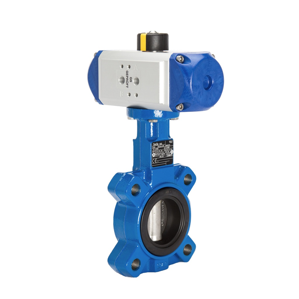 DN200 (8 inch) Lug Pneumatic Butterfly Valve GGG40-Stainless Steel-NBR Double Acting - BFLL