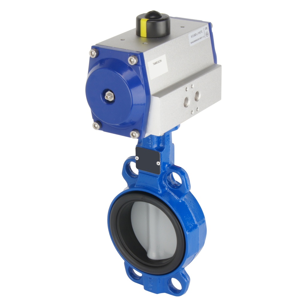 DN50 (2 inch) Wafer Pneumatic Butterfly Valve GGG40-Stainless Steel-EPDM Spring Closed - BFLW