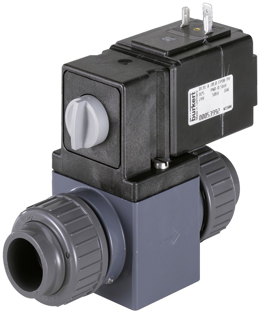 Válvula Solenoide G1/2'' NC Plástico EPDM 0-3bar/44psi 24VAC/DC Vacío 0131 23759