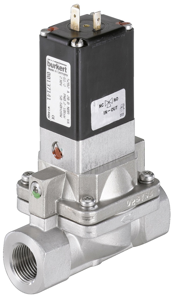 Válvula Solenoide G1/2'' NC Acero Inoxidable FKM 0.2-10bar/3-145psi 24VDC 5282 134514