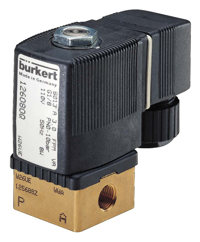 Solenoid Valve G1/8'' NC Brass FKM 0-6bar/87psi 24VDC Oxygen Fat/Oil Free 6013 144462