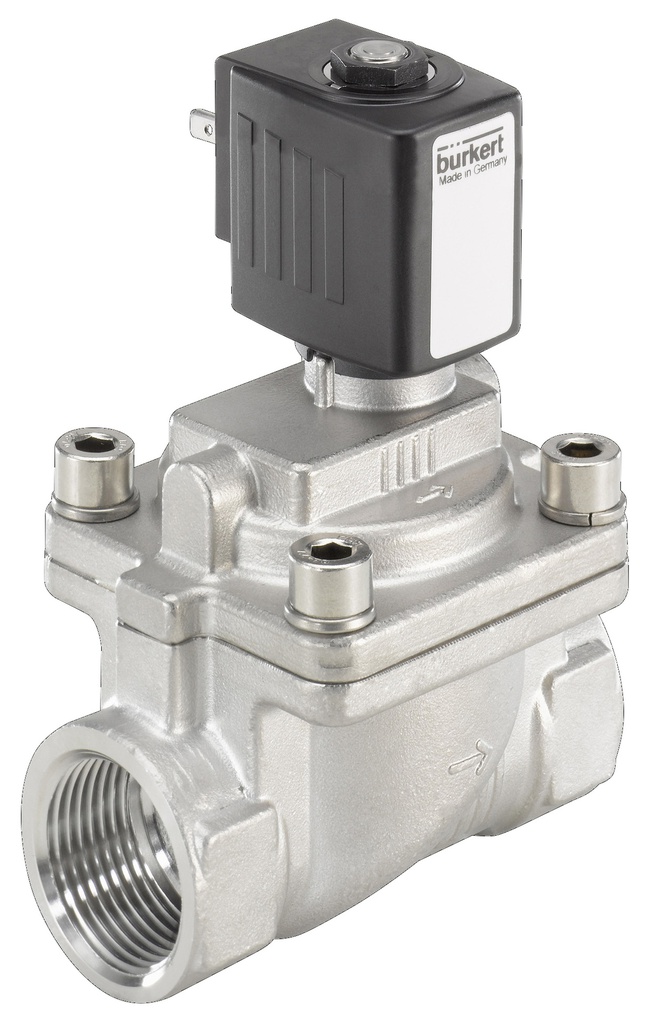 Solenoid Valve G1'' NC Stainless Steel FKM 0.2-16bar/3-232psi 24VDC Oxygen Fat/Oil Free 6281 250387