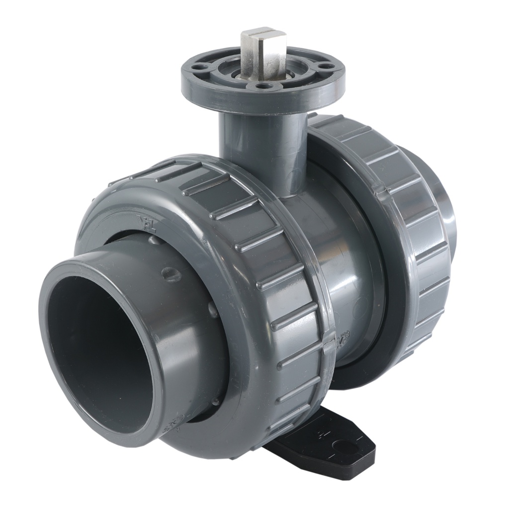 63mm 2-Way PVC Ball Valve ISO-Top Socket - 614 - VDL