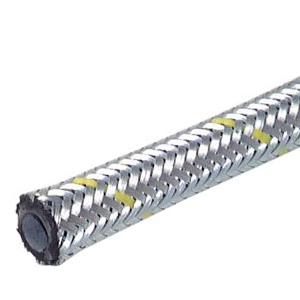 Oil & fuel hose with stainless steel braiding 21x30 mm 3 m