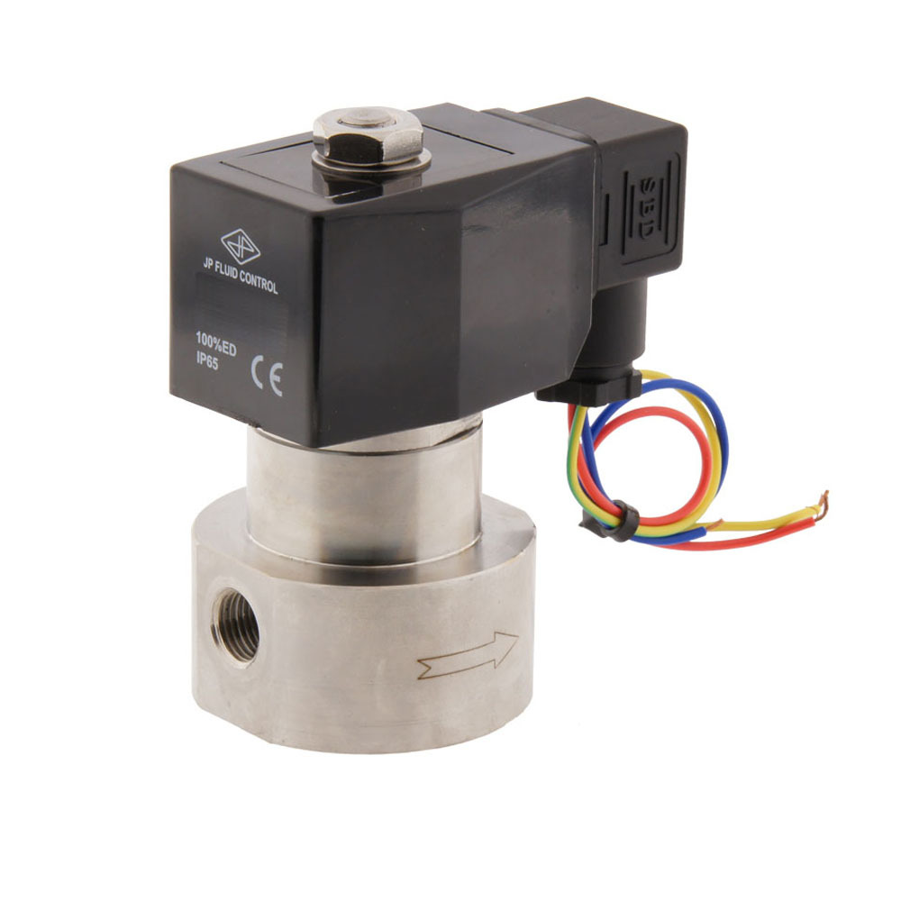 Válvula solenoide HP-IA 1/4'' acero inoxidable PTFE de alta presión 0,5-90bar 230V AC