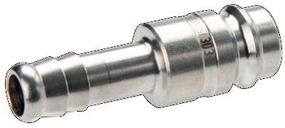 Nickel-plated Brass DN 10 Air Coupling Plug 10 mm Hose Pillar Double Shut-Off