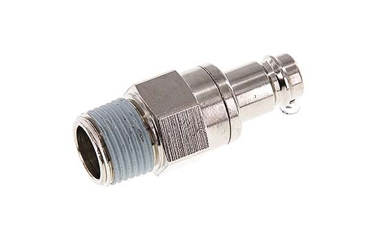 Nickel-plated Brass DN 10 Air Coupling Plug R 1/2 inch Male Double Shut-Off