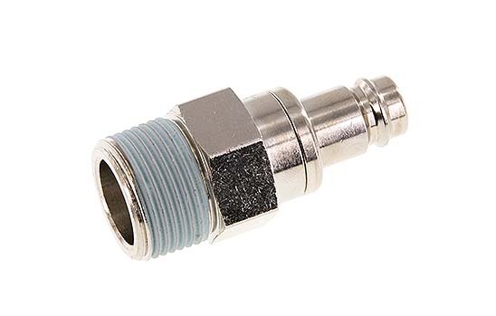 Nickel-plated Brass DN 10 Air Coupling Plug R 3/4 inch Male Double Shut-Off