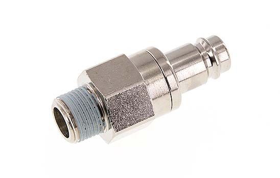 Nickel-plated Brass DN 10 Air Coupling Plug R 3/8 inch Male Double Shut-Off