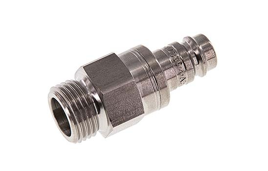 RVS DN 10 Luchtkoppeling Insteeknippel G 1/2 inch Buitendraad Double Shut-Off