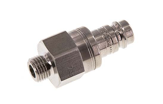 RVS DN 10 Luchtkoppeling Insteeknippel G 1/4 inch Buitendraad Double Shut-Off