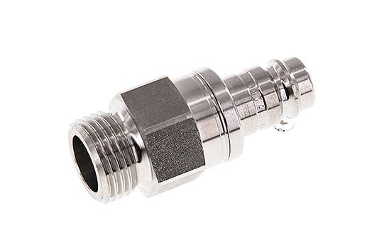 Stainless Steel 316L DN 10 Air Coupling Plug G 1/2 inch Male Double Shut-Off