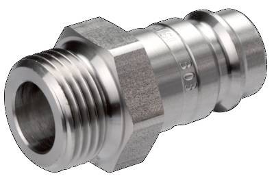 Stainless Steel 316L DN 10 Air Coupling Plug G 3/4 inch Male Double Shut-Off