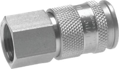 Laiton nickelé DN 10 Air Coupling Socket G 1/2 inch Female Double Shut-Off