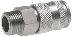 Laiton nickelé DN 10 Air Coupling Socket R 1/2 inch Male Double Shut-Off