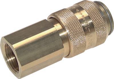 Brass DN 15 Air Coupling Socket G 1 inch Female Double Shut-Off