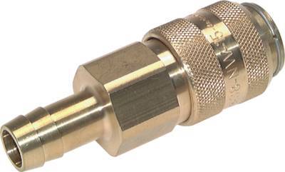 Brass DN 15 Air Coupling Socket 13 mm Hose Pillar Double Shut-Off