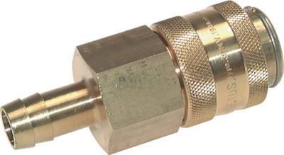 Nickel-plated Brass DN 19 Air Coupling Socket 25 mm Hose Pillar Double Shut-Off