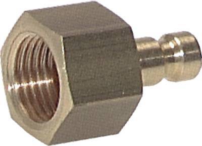 Brass DN 2.7 (Micro) Air Coupling Plug G 1/8 inch Female Double Shut-Off