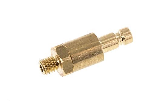 Laiton DN 2.7 (Micro) Air Coupling Plug M5 Male Double Shut-Off