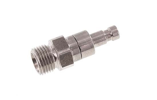 RVS DN 2.7 (Micro) Luchtkoppeling Insteeknippel G 1/8 inch Buitendraad Double Shut-Off