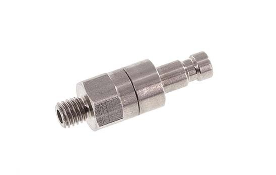 Stainless steel DN 2.7 (Micro) Air Coupling Plug M5 Male Double Shut-Off