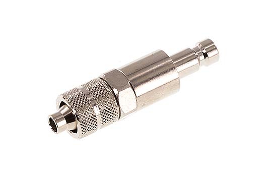 Nickel-plated Brass DN 2.7 (Micro) Air Coupling Plug 4x6 mm Union Nut Double Shut-Off