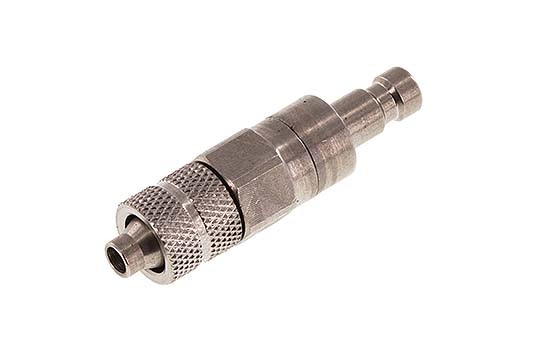 RVS DN 2.7 (Micro) Luchtkoppeling Insteeknippel 4x6 mm Push-On Double Shut-Off