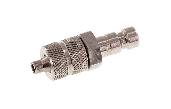 Edelstahl 306L DN 2,7 (Micro) Luftkupplungsstecker 3x4,3 mm Überwurfmutter