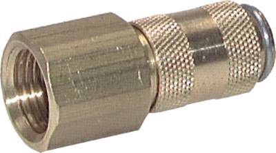 Brass DN 2.7 (Micro) Air Coupling Socket M5 Female Double Shut-Off