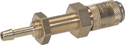 Brass DN 2.7 (Micro) Air Coupling Socket 3 mm Hose Pillar Bulkhead