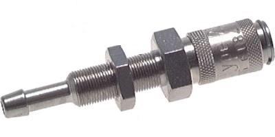 Messing vernickelt DN 2,7 (Micro) Luftkupplungsmuffe 3 mm Schlauchsäule Bulkhead