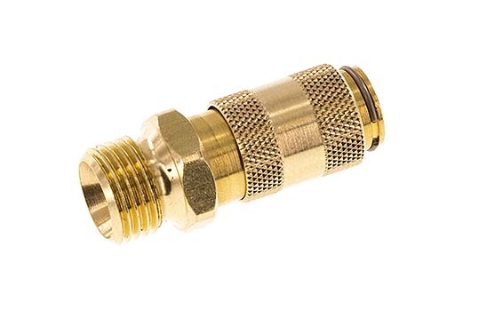 Messing DN 2.7 (Micro) Luchtkoppeling Snelkoppeling G 1/8 inch Buitendraad Double Shut-Off