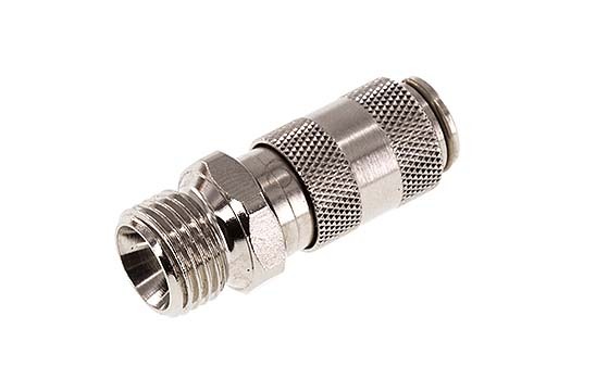 Nickel-plated Brass DN 2.7 (Micro) Air Coupling Socket G 1/8 inch Male Double Shut-Off