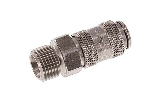 Stainless steel DN 2.7 (Micro) Air Coupling Socket G 1/8 inch Male