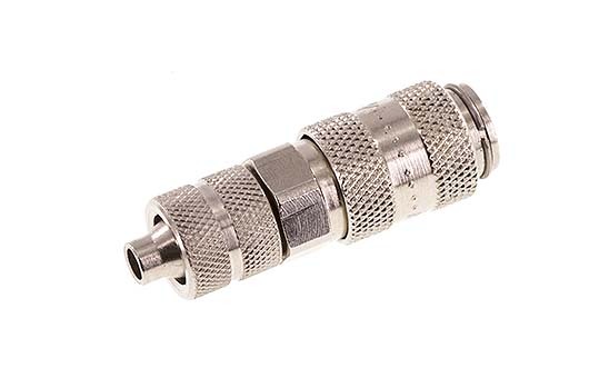 Laiton nickelé DN 2.7 (Micro) Coupleur pneumatique Douille 4x6 mm Écrou-raccord