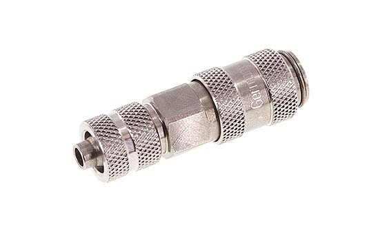 RVS DN 2.7 (Micro) Luchtkoppeling Snelkoppeling 4x6 mm Push-On Double Shut-Off