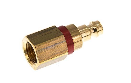 Brass DN 5 Red Air Coupling Plug G 1/4 inch Female