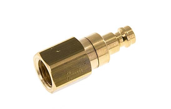 Brass DN 5 Air Coupling Plug G 1/4 inch Female Double Shut-Off