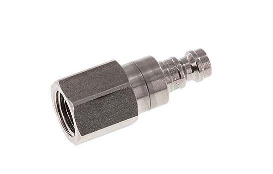 RVS DN 5 Luchtkoppeling Insteeknippel G 1/4 inch Binnendraad Double Shut-Off