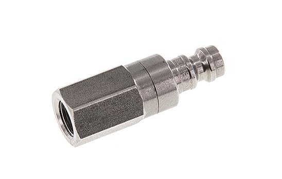 RVS DN 5 Luchtkoppeling Insteeknippel G 1/8 inch Binnendraad Double Shut-Off