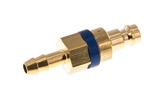 Brass DN 5 Blue Air Coupling Plug 6 mm Hose Pillar