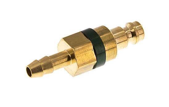 Brass DN 5 Green Air Coupling Plug 6 mm Hose Pillar