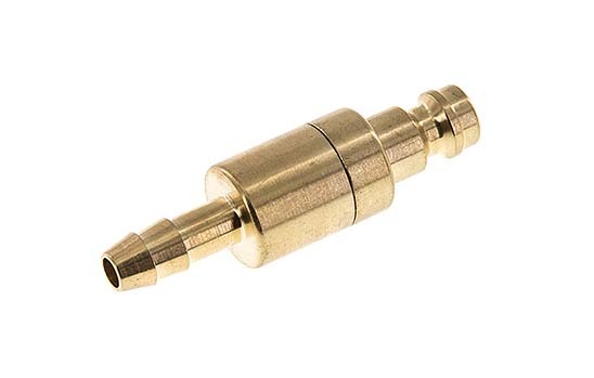 Brass DN 5 Air Coupling Plug 6 mm Hose Pillar Double Shut-Off