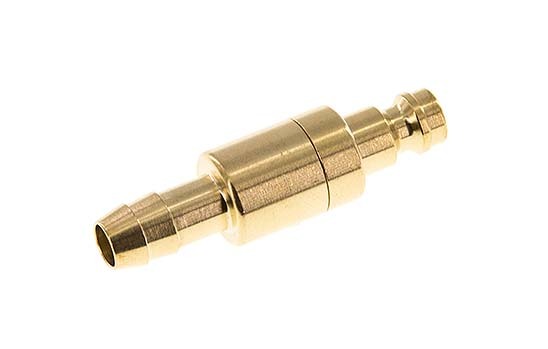 Brass DN 5 Air Coupling Plug 8 mm Hose Pillar Double Shut-Off