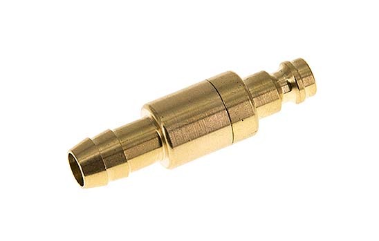 Brass DN 5 Air Coupling Plug 9 mm Hose Pillar Double Shut-Off