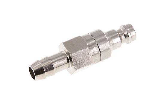 Nickel-plated Brass DN 5 Air Coupling Plug 8 mm Hose Pillar Double Shut-Off